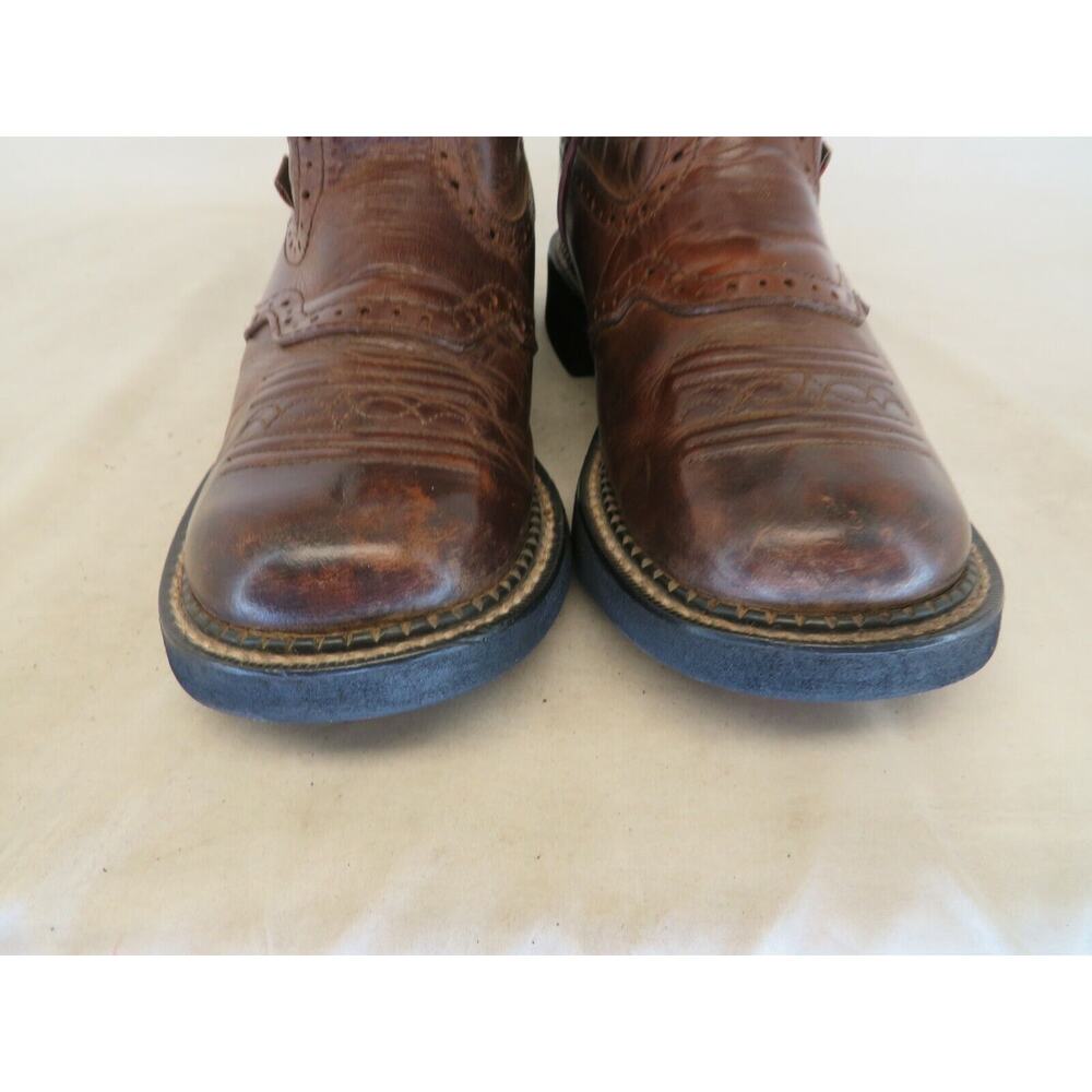 Justin Gypsy Brown Leather Stockman Cowboy Western Boot Womens Size 7 B - Picture 6 of 11